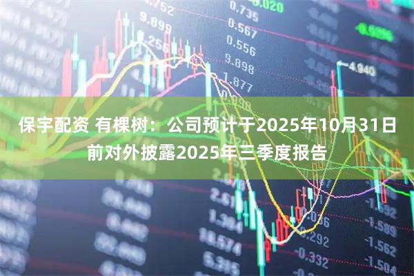 保宇配资 有棵树：公司预计于2025年10月31日前对外披露2025年三季度报告